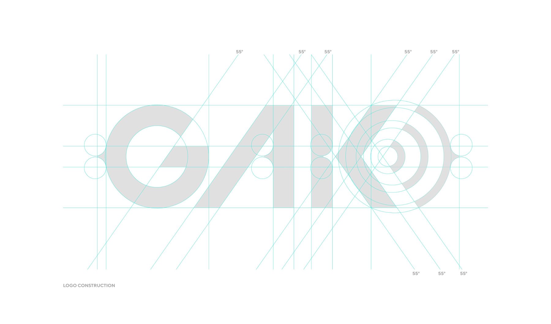 The Gak logo shown in a wireframe format indicating the shapes used when creating it